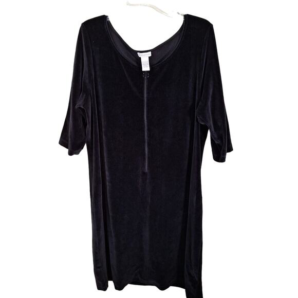 Vintage Doncaster Stretch Velour Shift Dress w/ Zipper Goth Women Size 1X - Picture 2 of 7